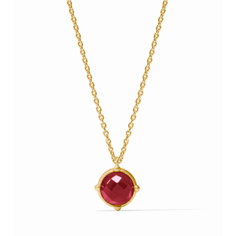 Julie Vos Ruby Red Honeybee Solitaire Necklace