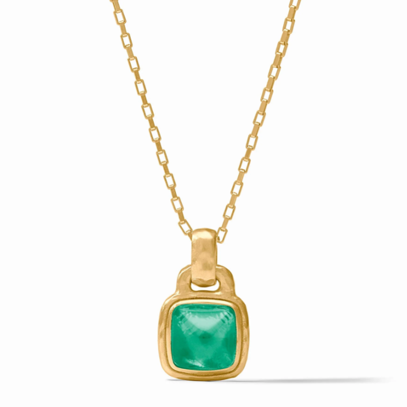 Julie Vos Emerald Green Sahara Solitaire Necklace