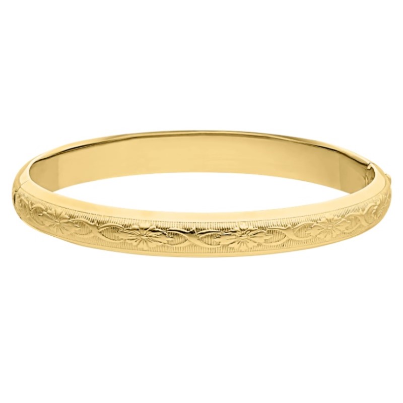 Embossed Gold Filled Bangle Bracelet