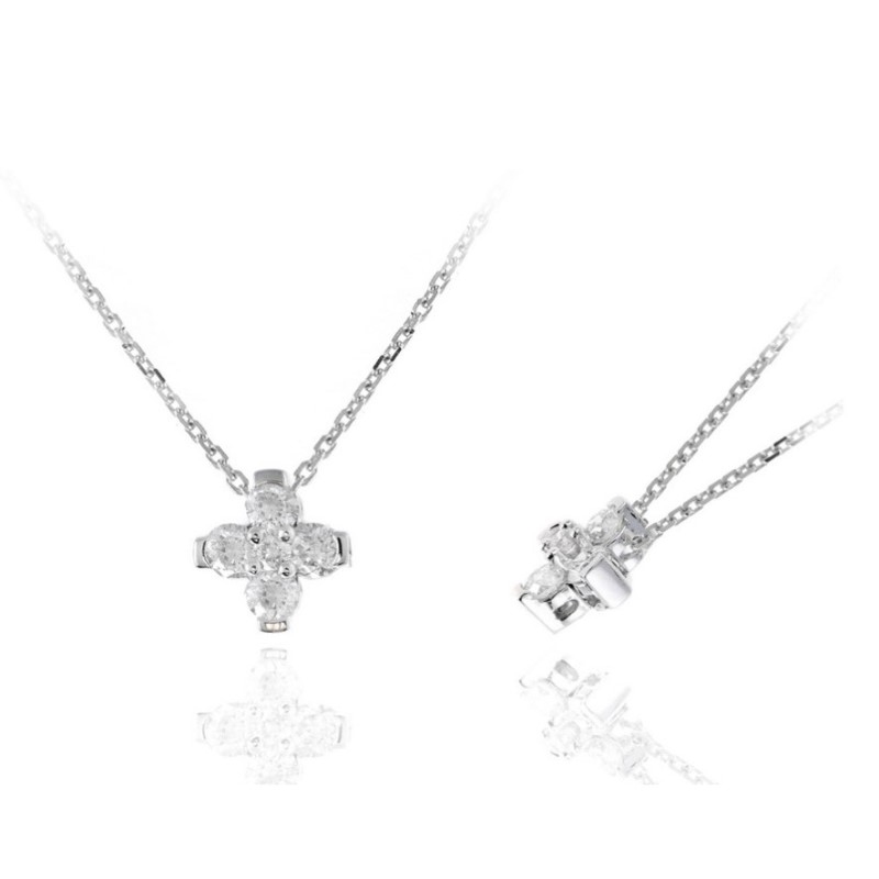Small Diamond Flower Pendant Small Diamond Flower Pendant