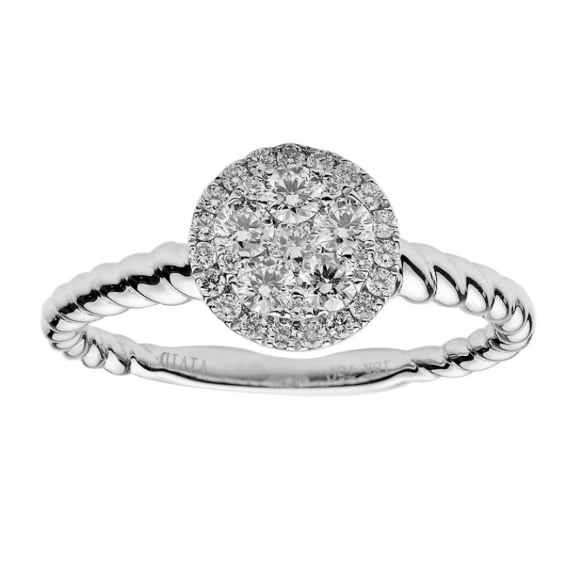 Diamond Halo Cluster Ring