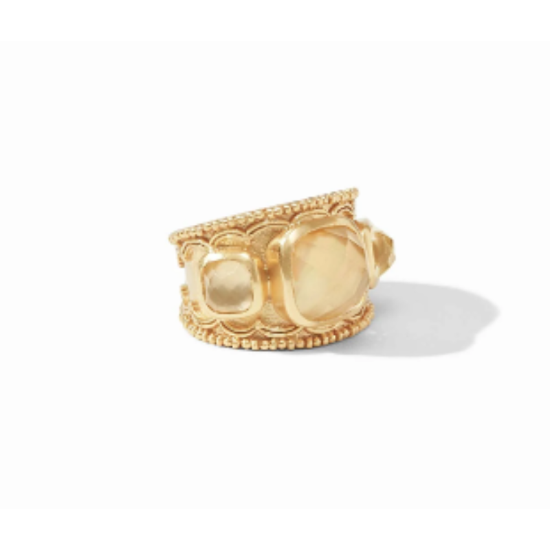 Julie Vos 24 Karat Gold Plated Trieste Statement Ring In Iridescent Champagne