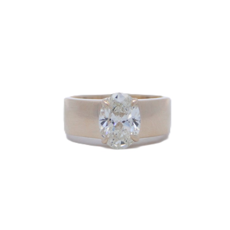 2.03ct GIA Certified Oval Diamond Wide Band