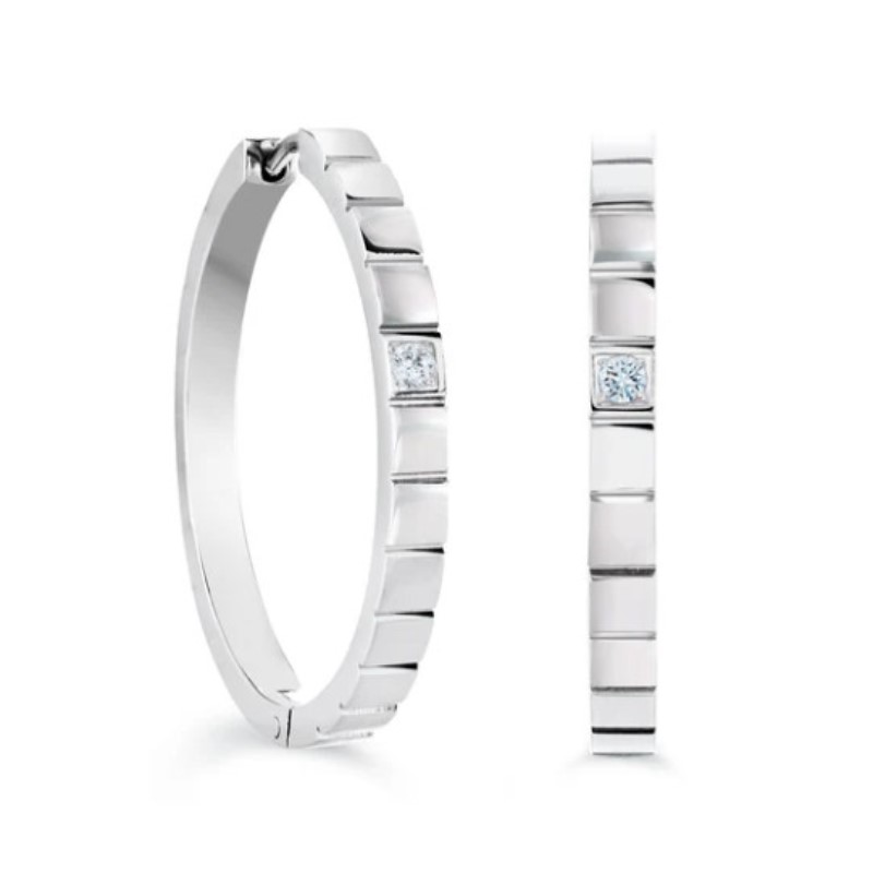 Veloria Collection 30mm Quadrant Cz Hoop Earrings