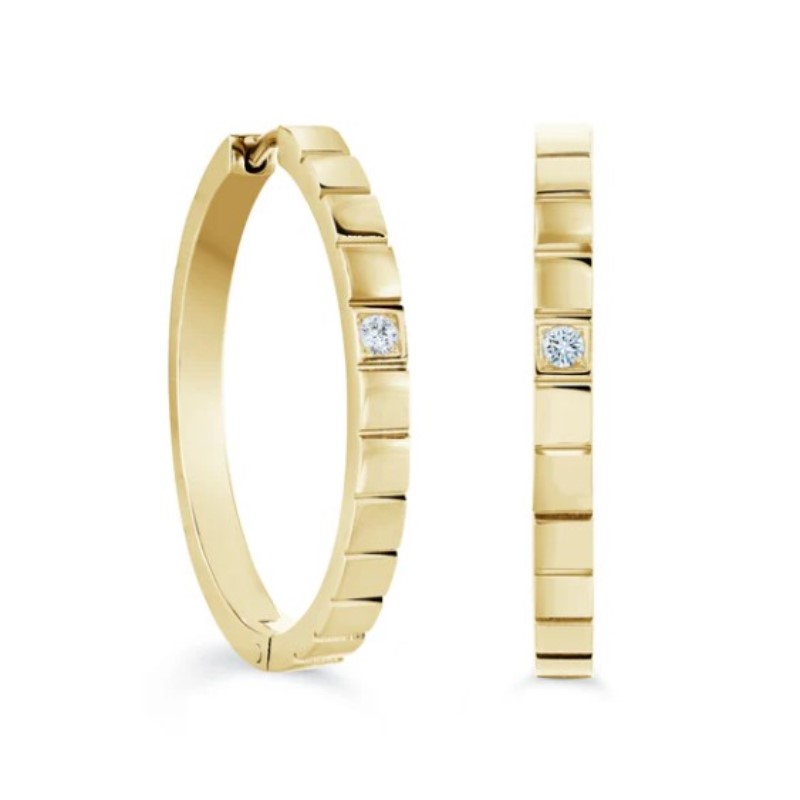 Veloria Collection 30mm Quadrant Cz Hoop Earrings