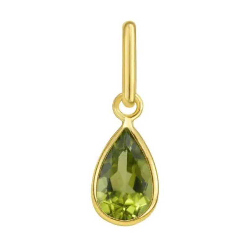 Pear Shaped Peridot Charm Pendant