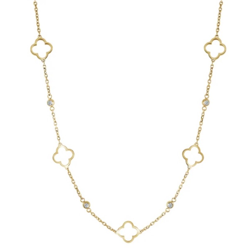 Veloria Collection Clover CZ Necklace Veloria Collection Clover CZ Necklace