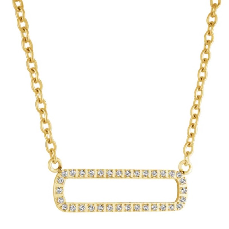 Veloria Collection Cz Oval Bar Necklace