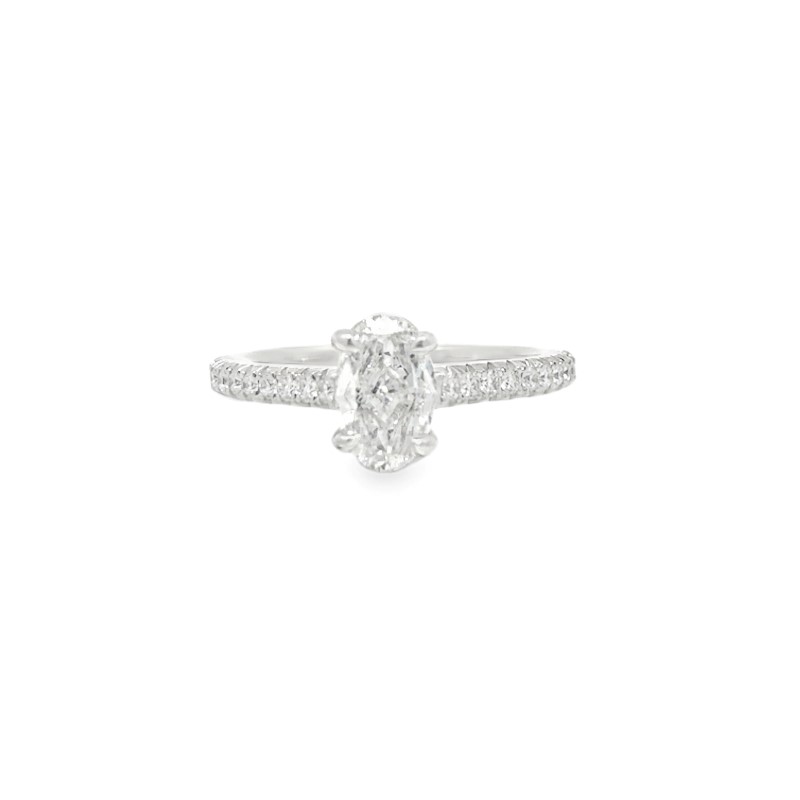 Henri Daussi GIA Oval Diamond Engagement Ring