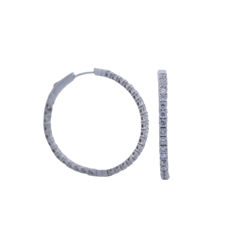 Diamond Inside Outside Hoops