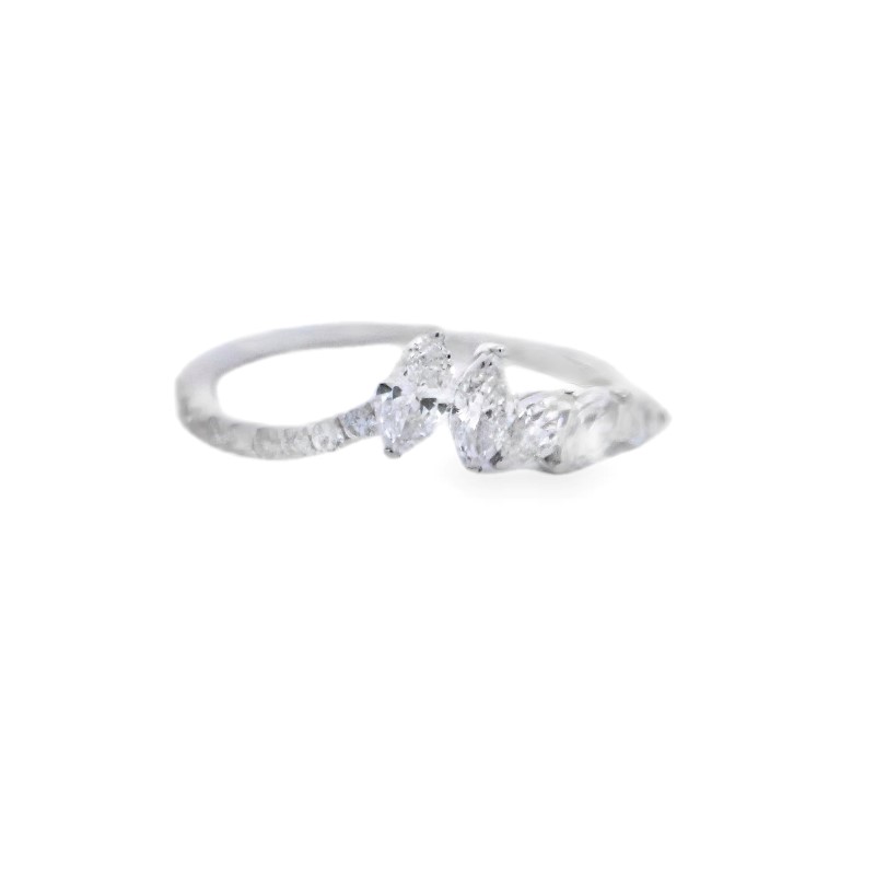 Marquise And Full Cut Diamond Ring