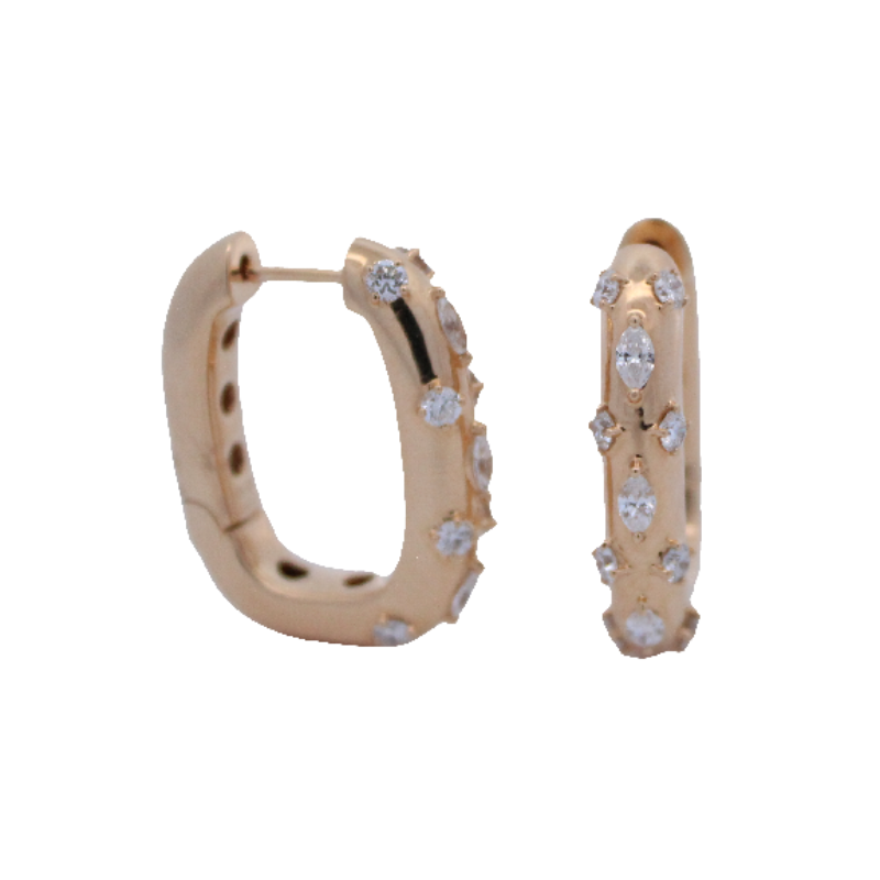 Chunky Diamond Square Hoops