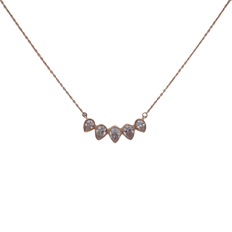 Pear Shaped Diamond Smile Necklace