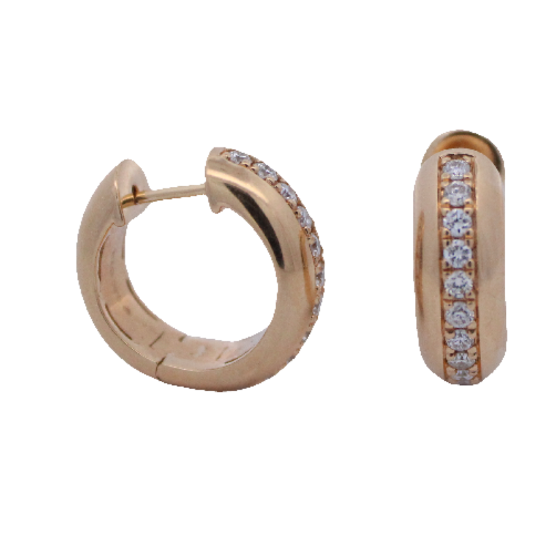 Wide Diamond Huggies