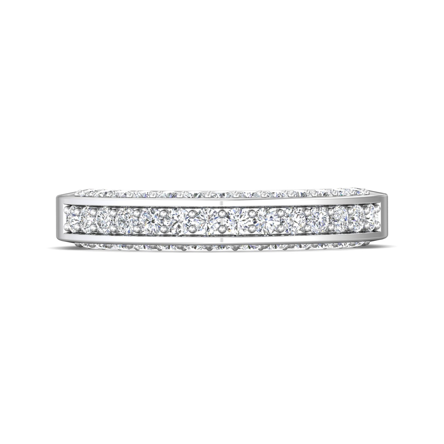 18K White Gold Wedding Band