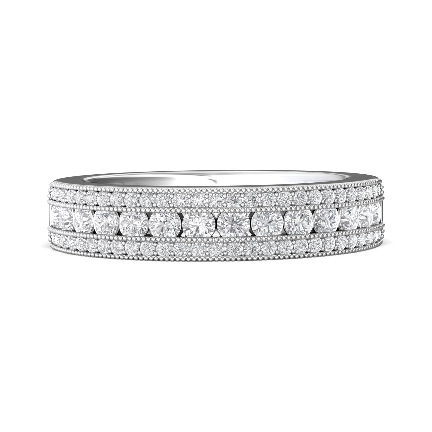 18K White Gold Wedding Band