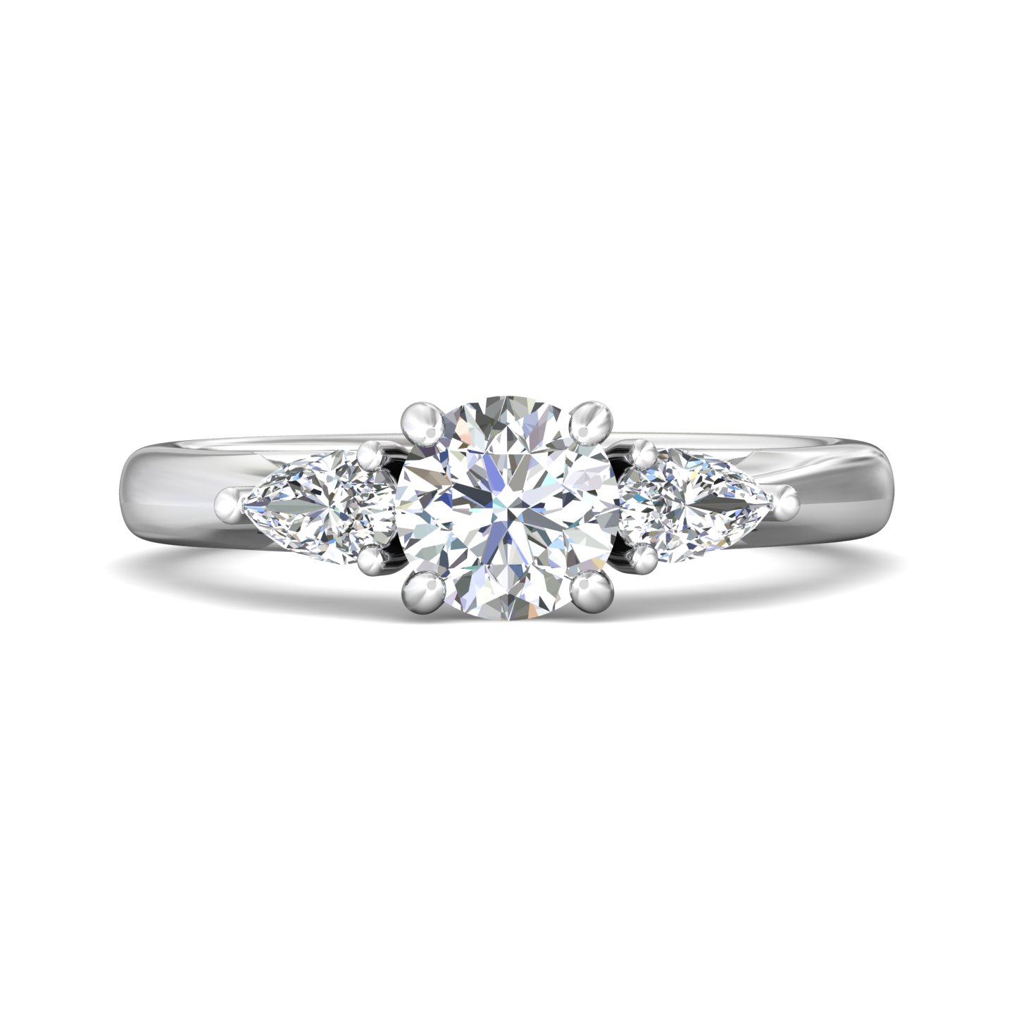 14K White Gold Round Diamond Engagement Ring