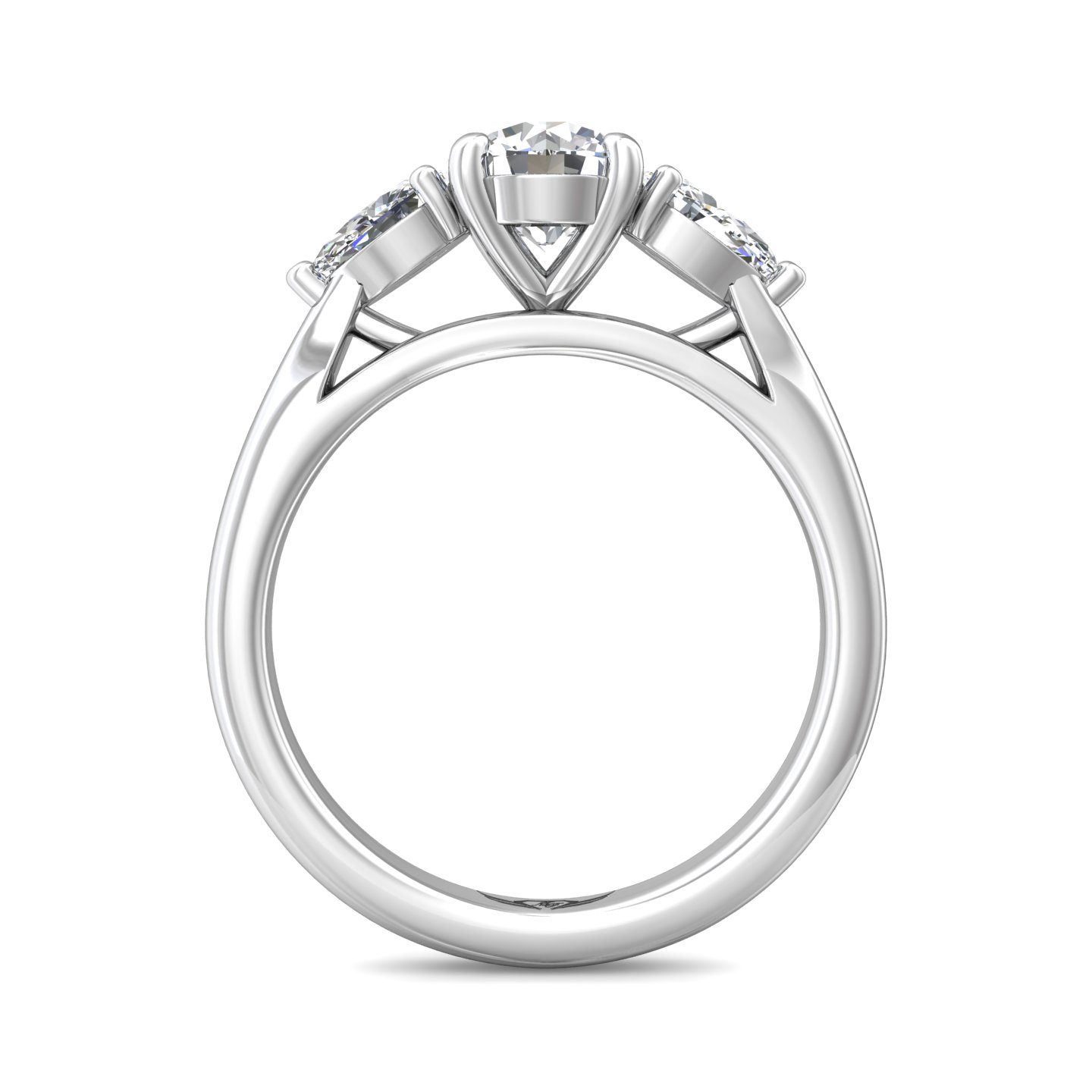 14K White Gold Round Diamond Engagement Ring