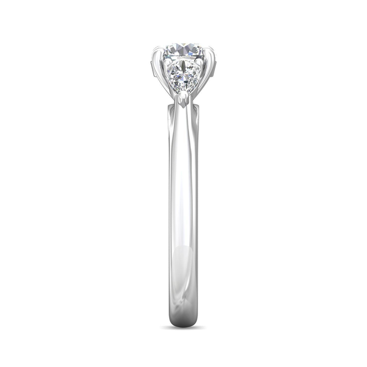 14K White Gold Round Diamond Engagement Ring