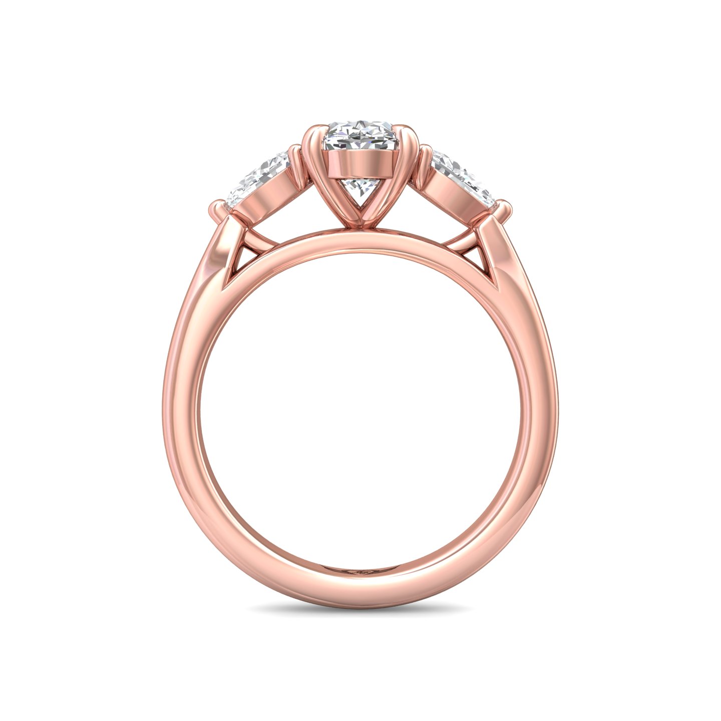 14K Rose Gold Oval Diamond Engagement Ring