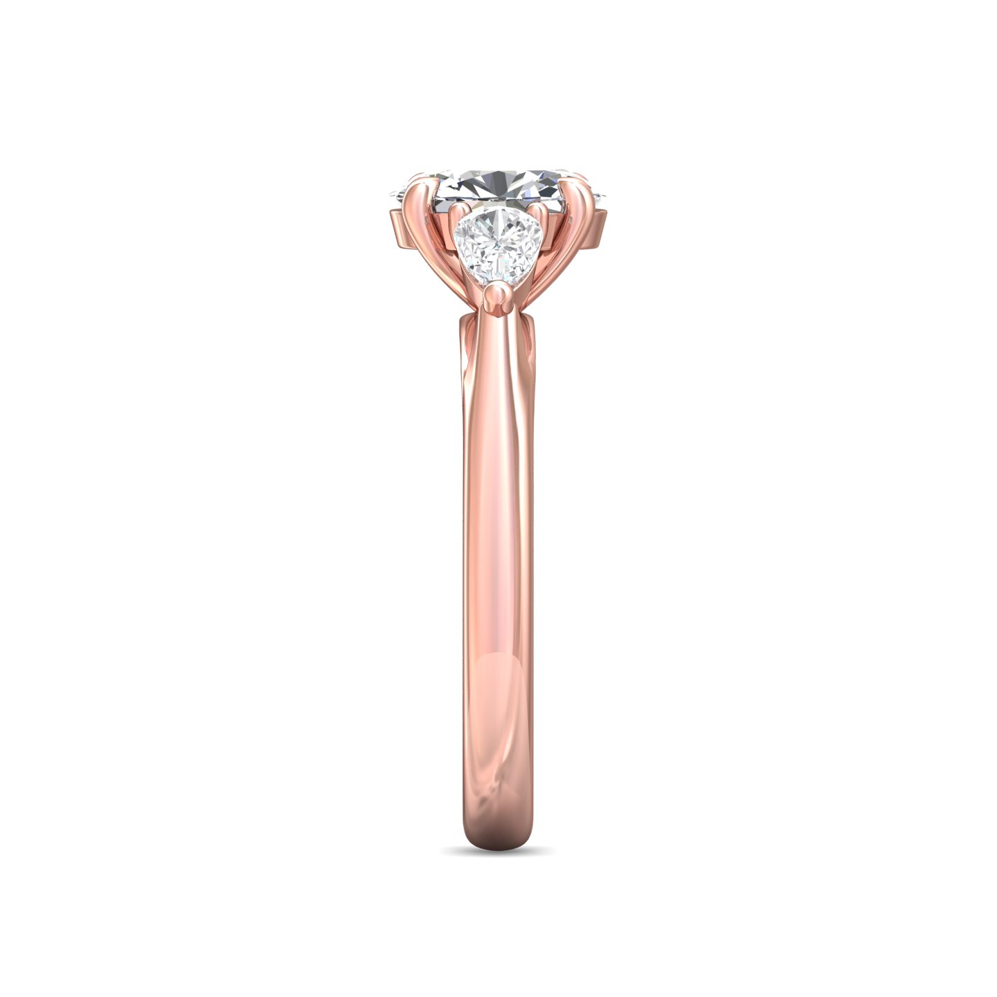 14K Rose Gold Oval Diamond Engagement Ring