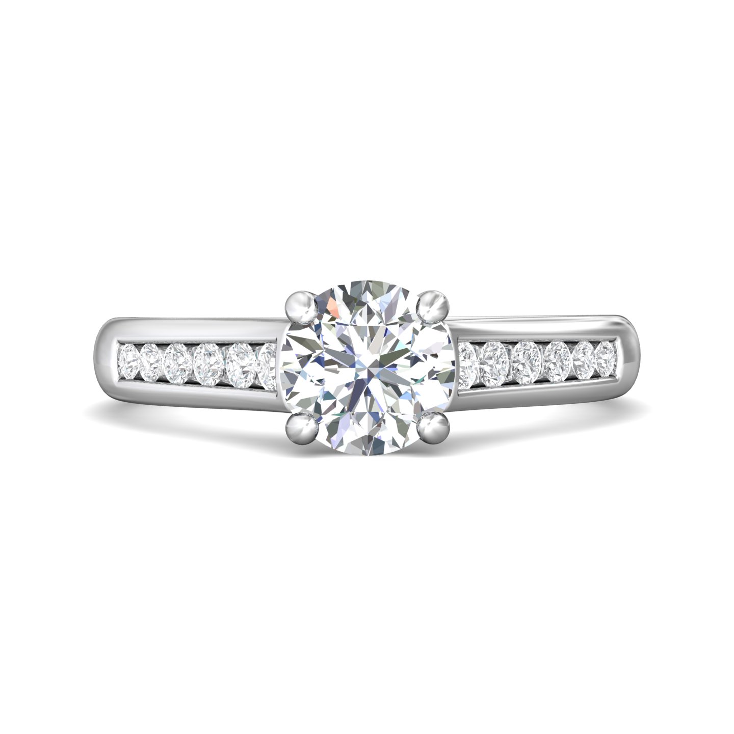  Platinum Round Diamond Engagement Ring