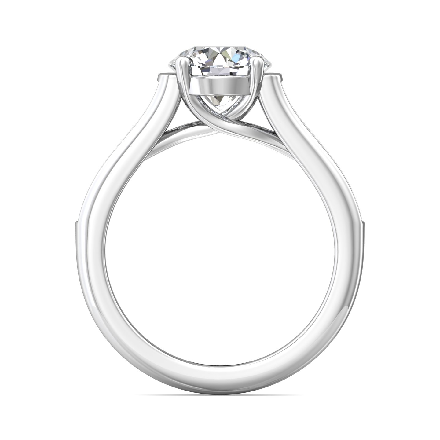 18K White Gold Round Diamond Engagement Ring