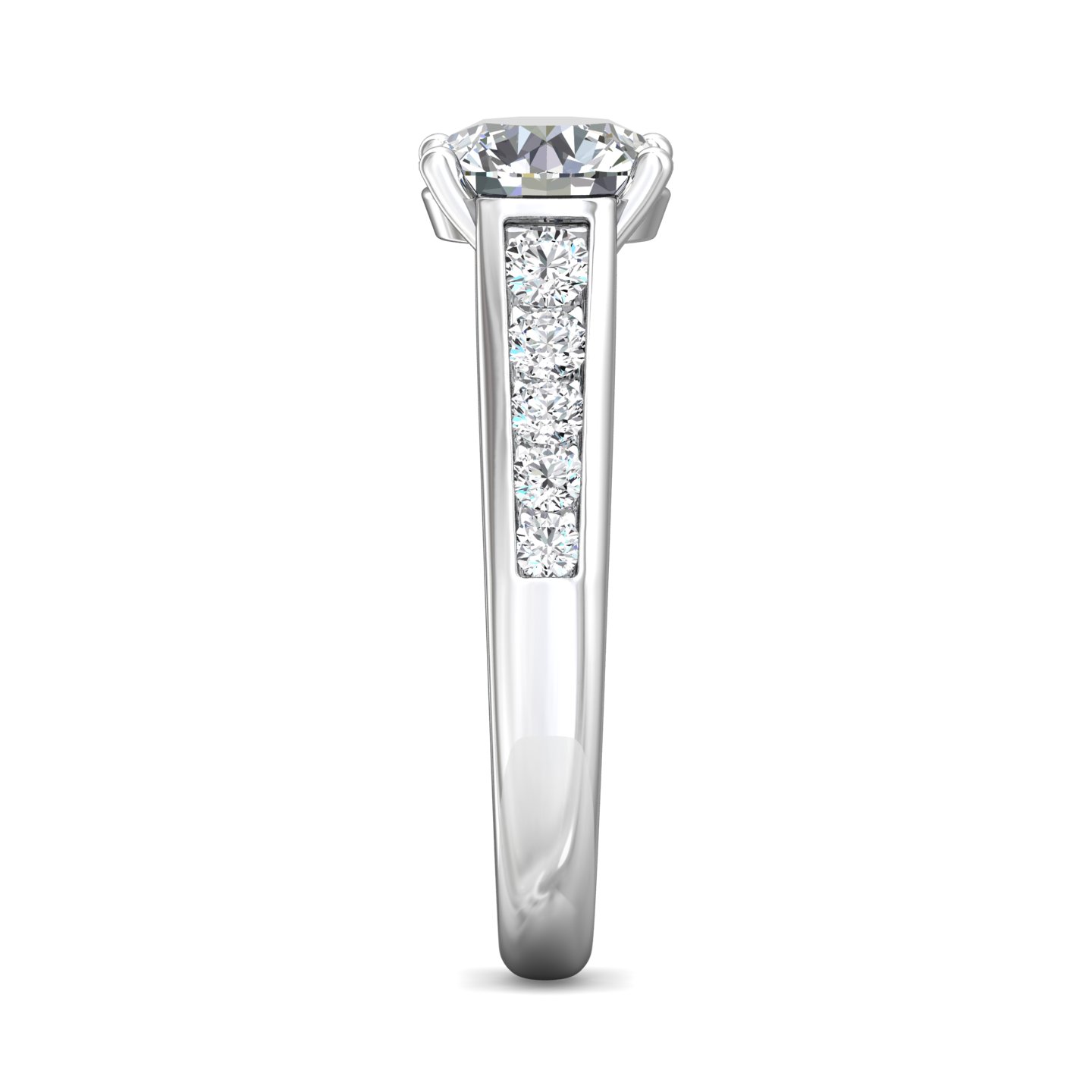 18K White Gold Round Diamond Engagement Ring