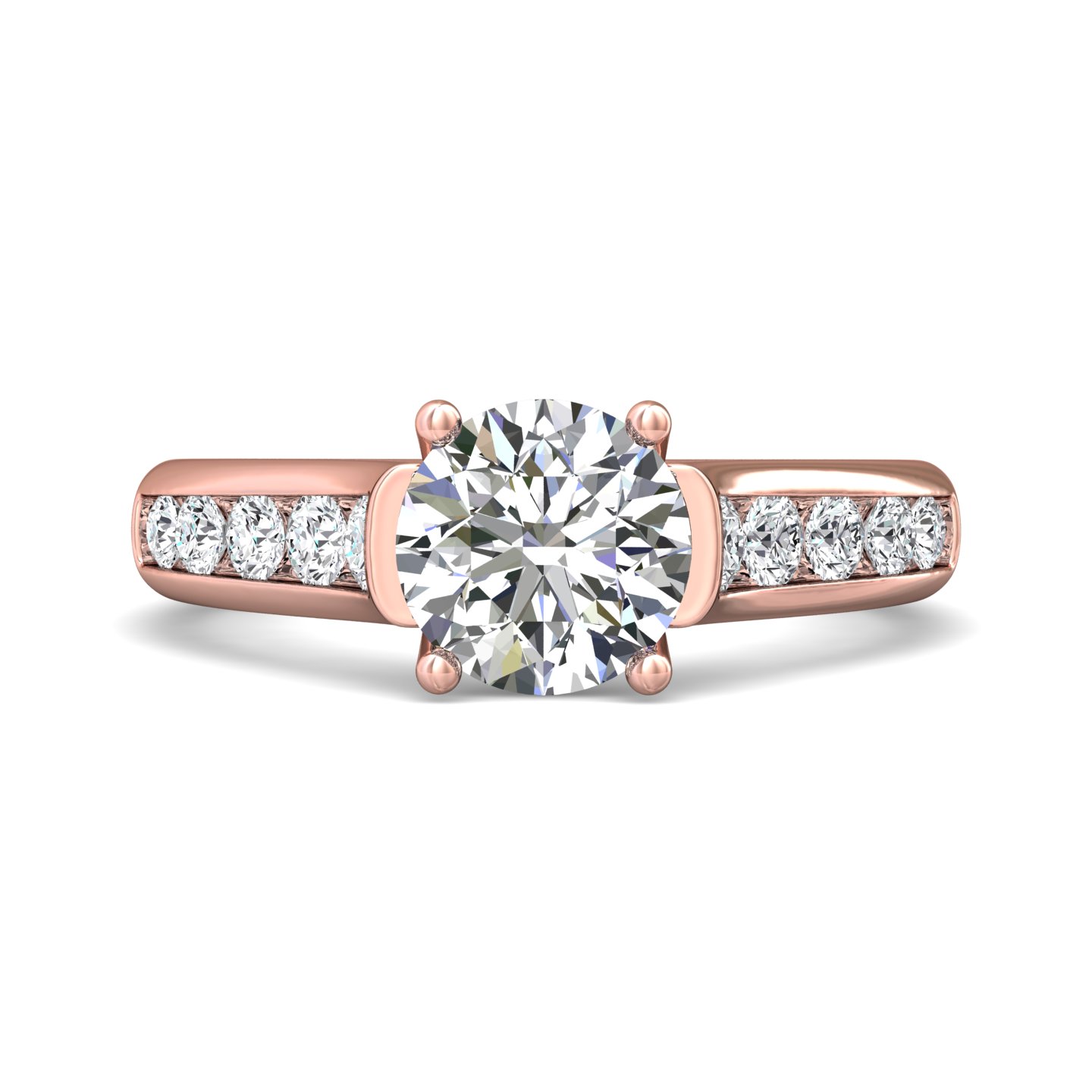 14K Rose Gold Round Diamond Engagement Ring