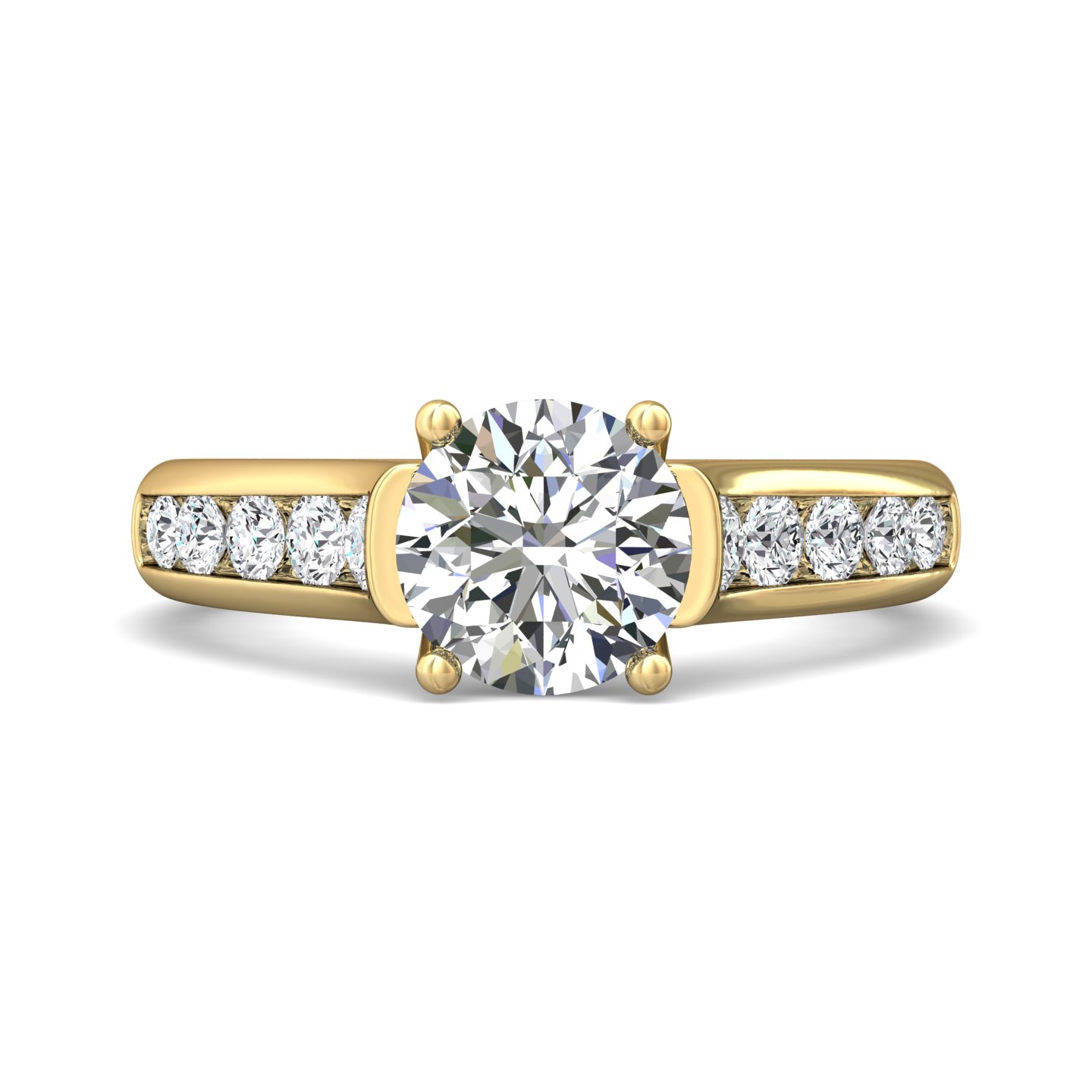 14k rose gold round diamond engagement ring