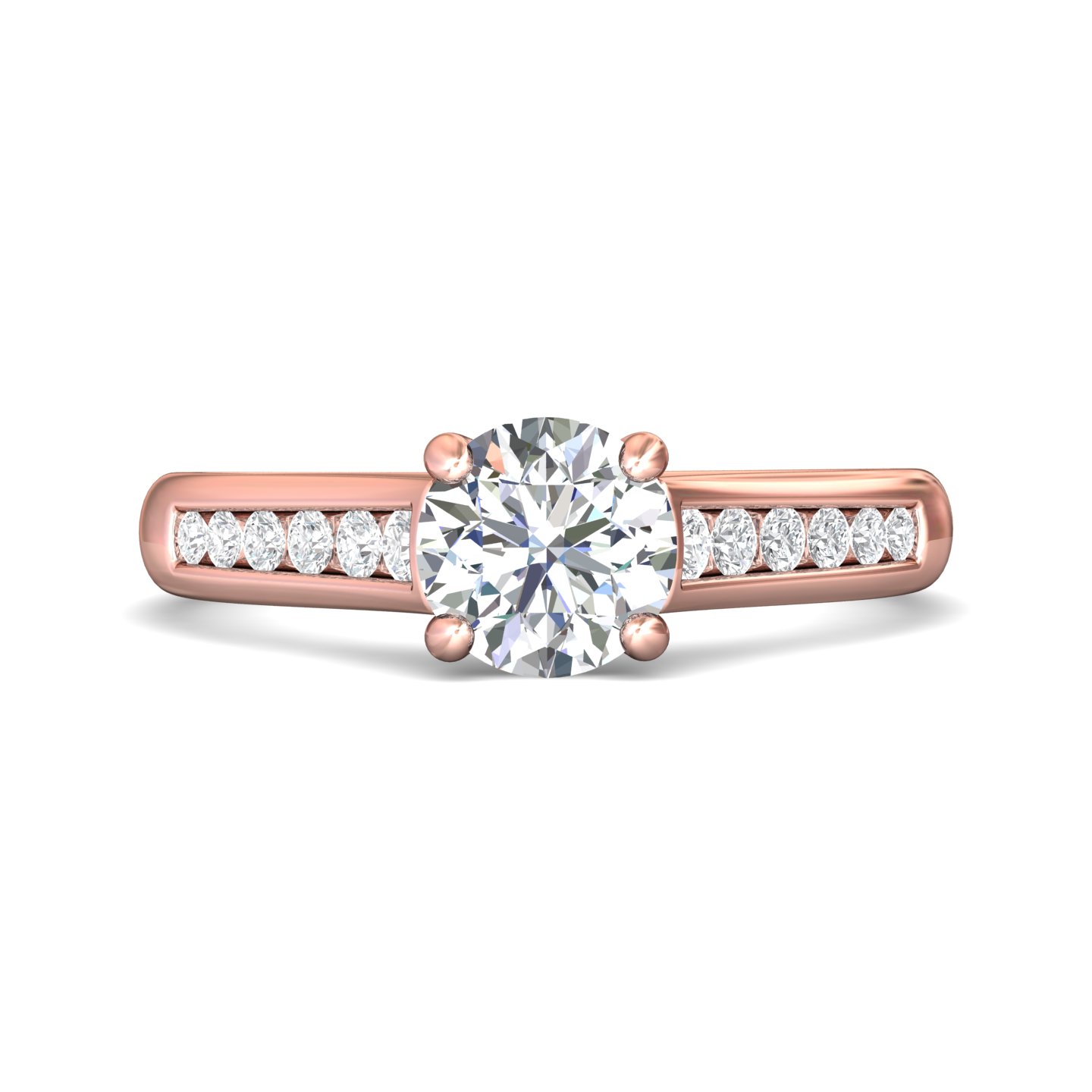 18k white gold round diamond engagement ring