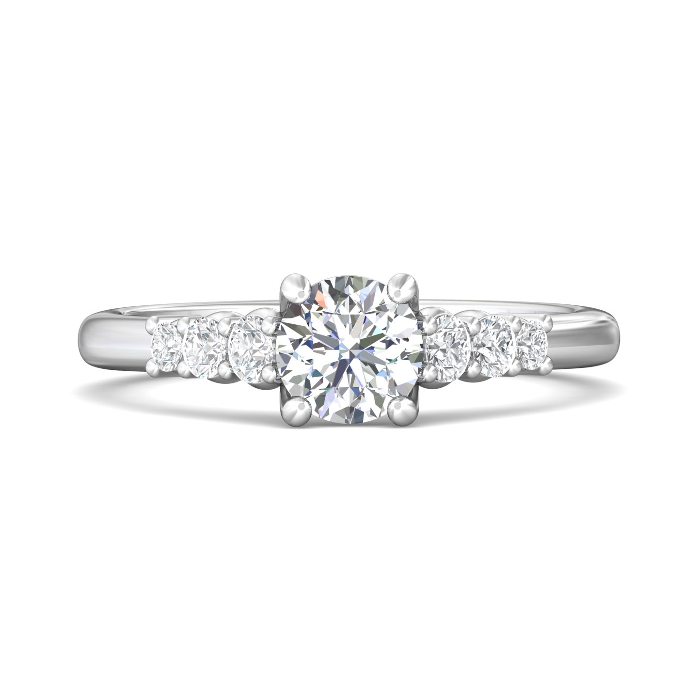 18k rose gold round diamond engagement ring