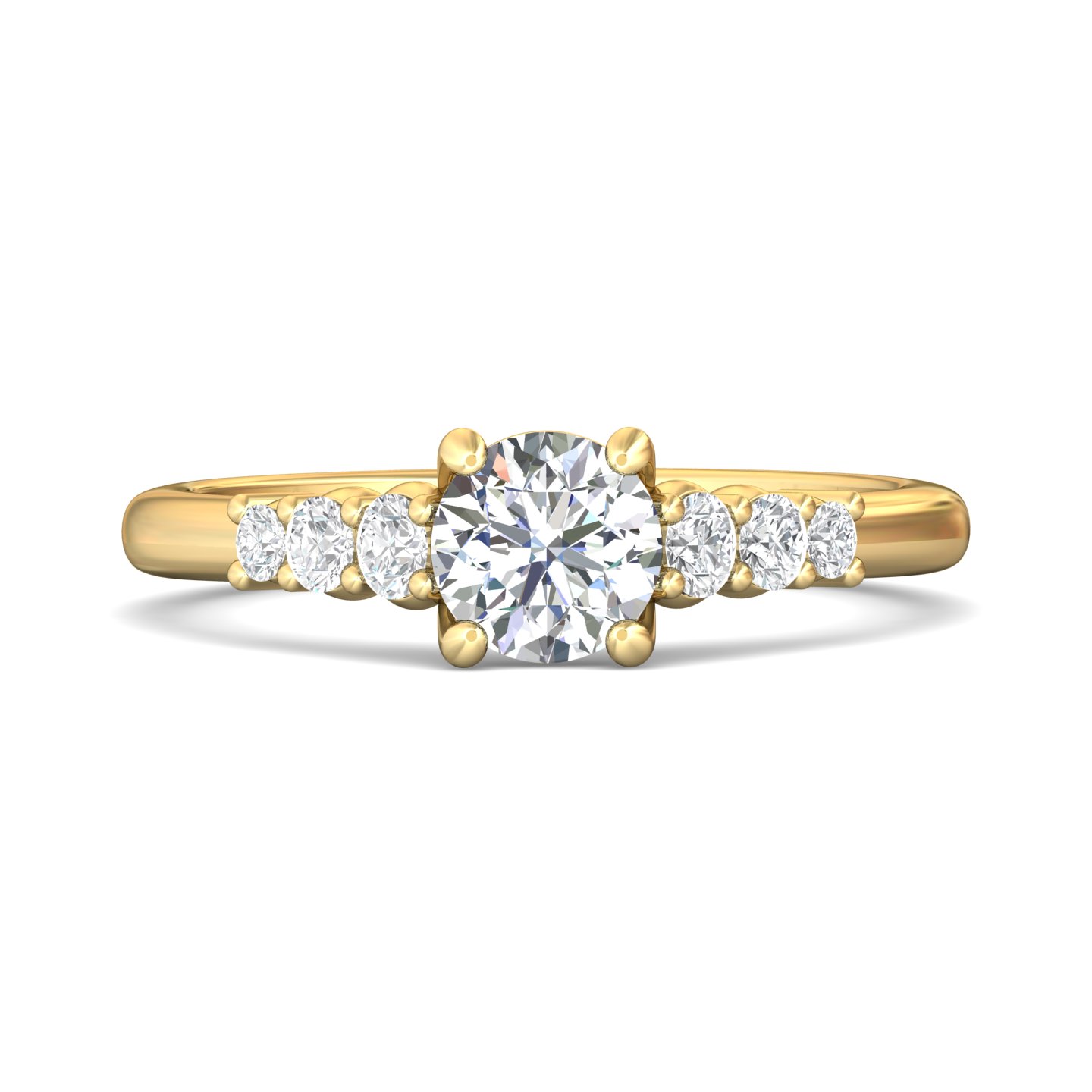 18k rose gold round diamond engagement ring