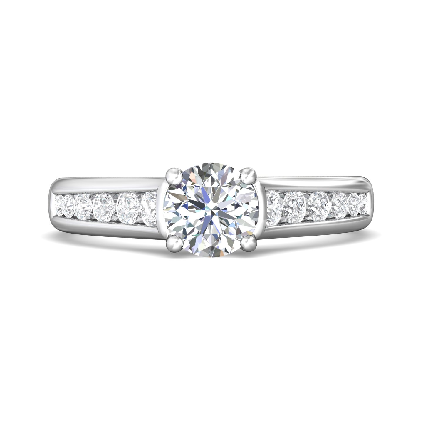 14k yellow gold round diamond engagement ring