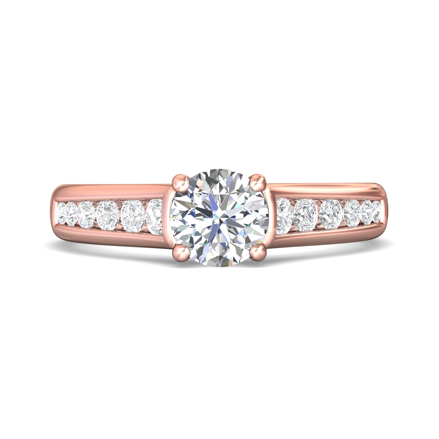 14k yellow gold round diamond engagement ring