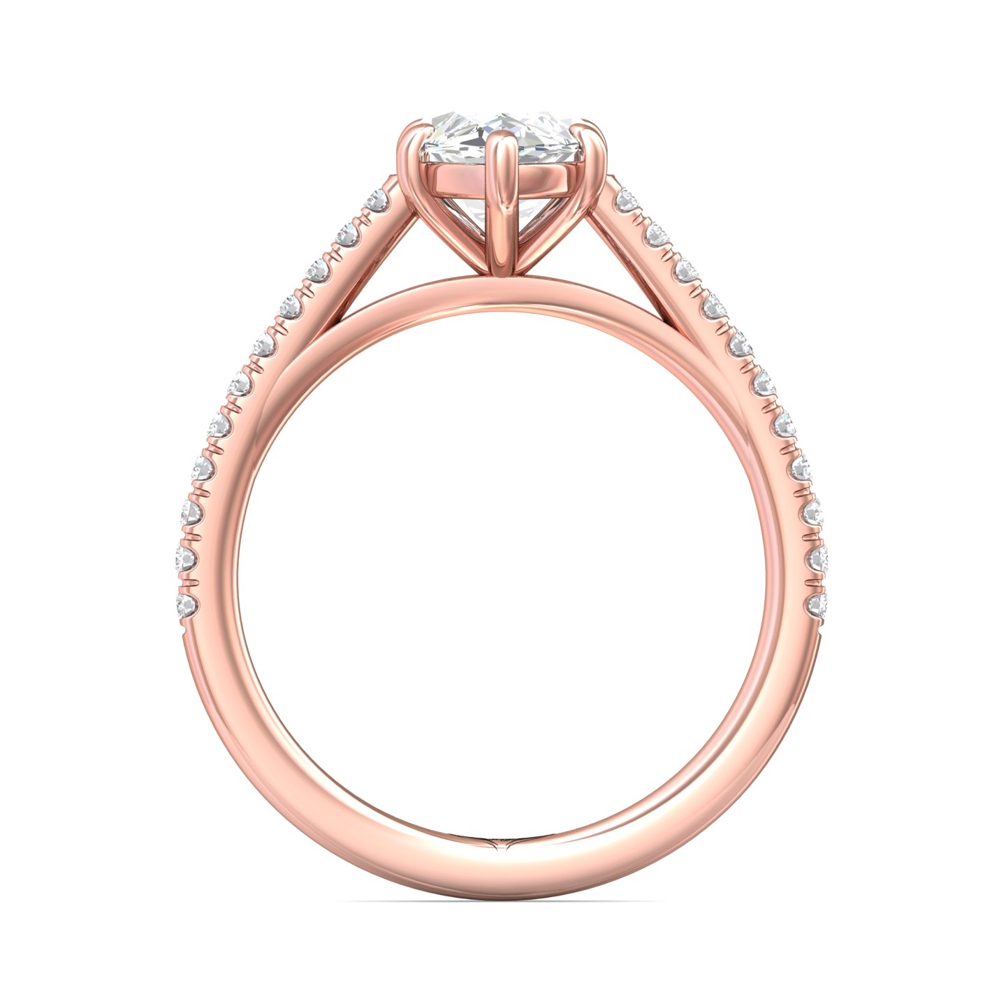 14K Rose Gold Marquise Diamond Engagement Ring