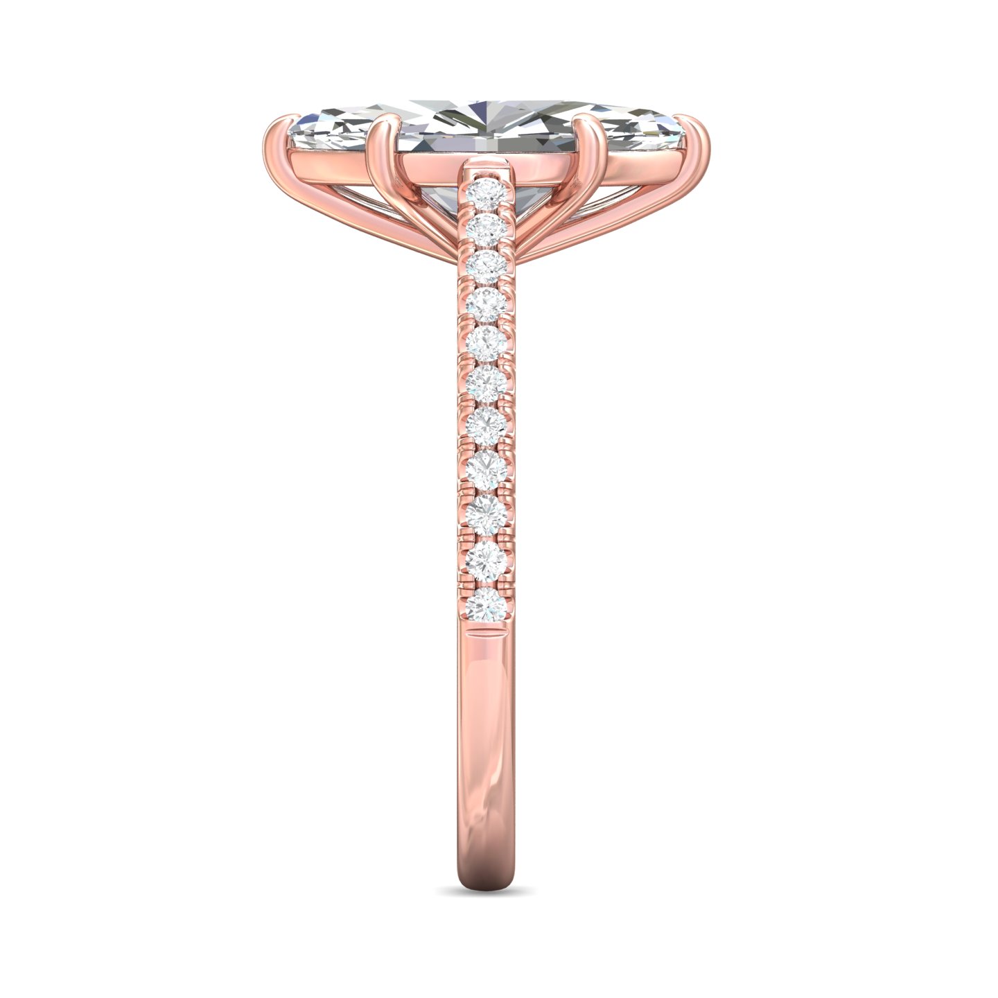 14K Rose Gold Marquise Diamond Engagement Ring