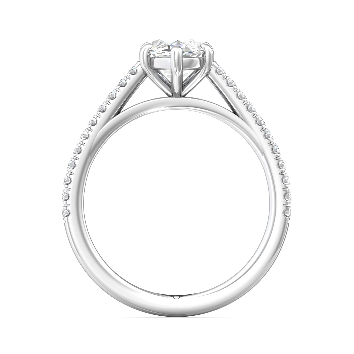 14K White Gold Marquise Diamond Engagement Ring