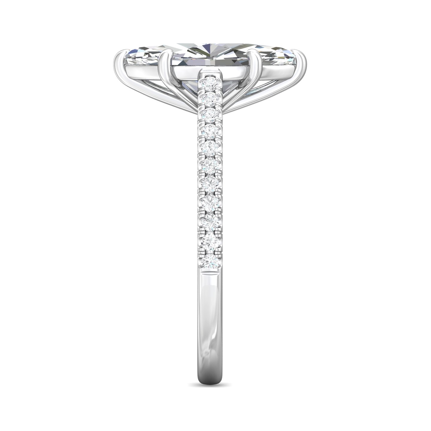 14K White Gold Marquise Diamond Engagement Ring
