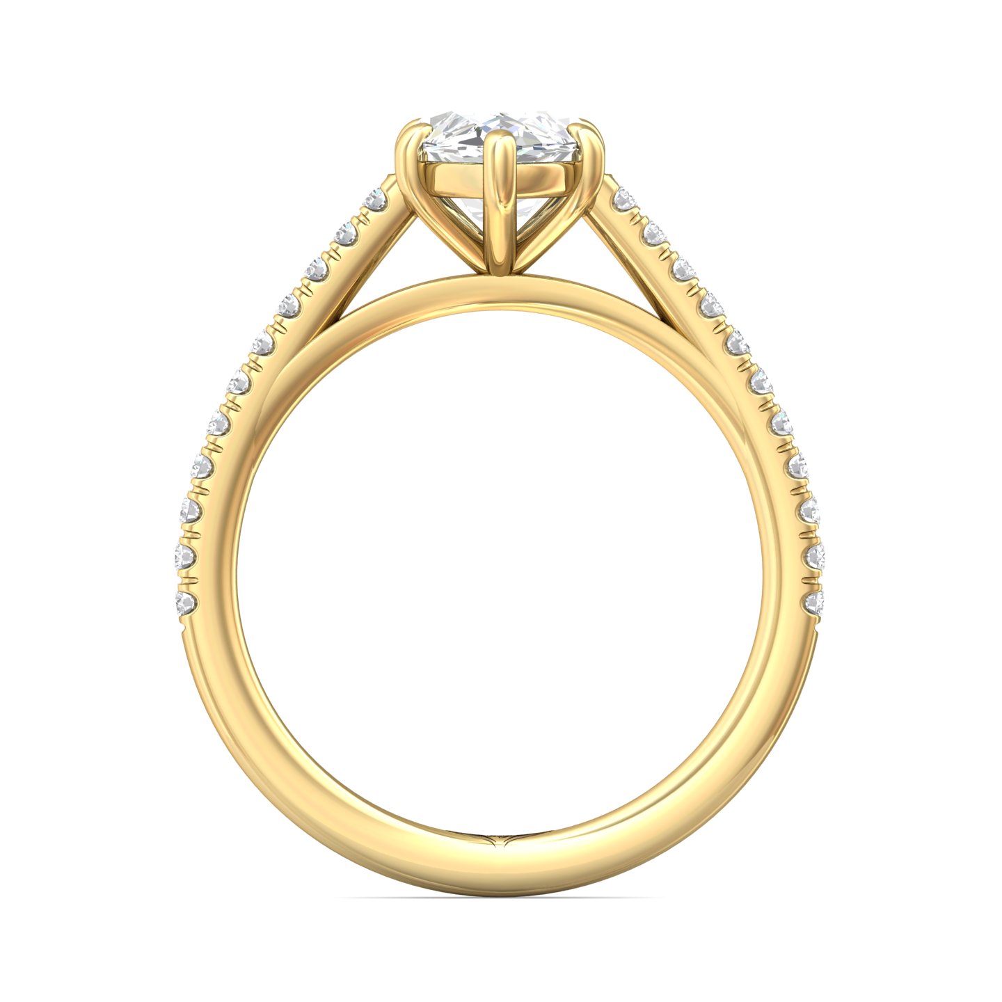 14K Yellow Gold Marquise Diamond Engagement Ring
