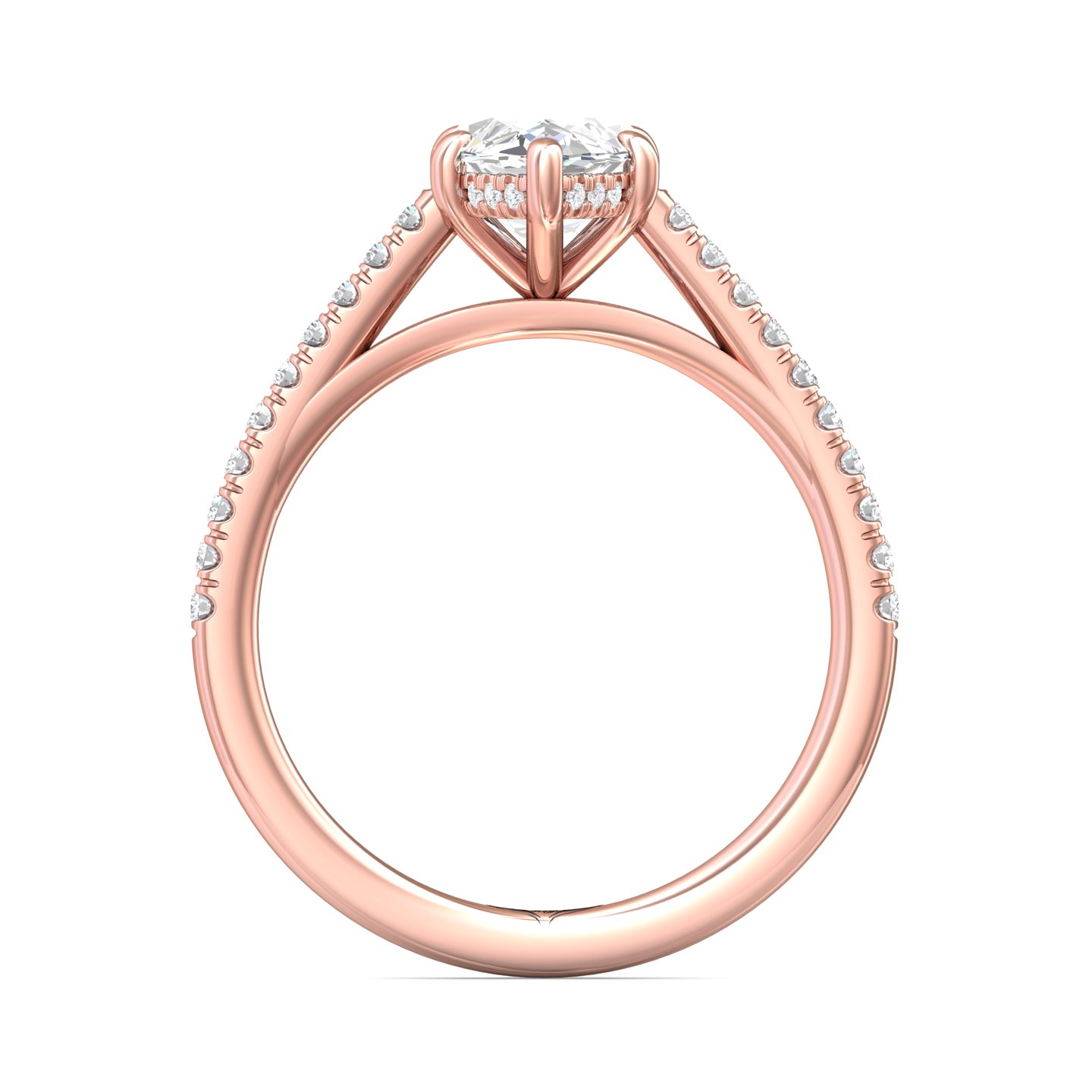 14K Rose Gold Marquise Diamond Engagement Ring
