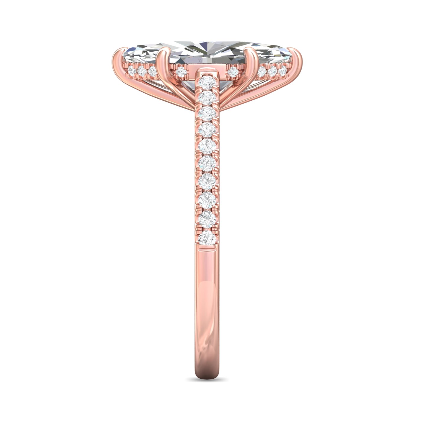 14K Rose Gold Marquise Diamond Engagement Ring