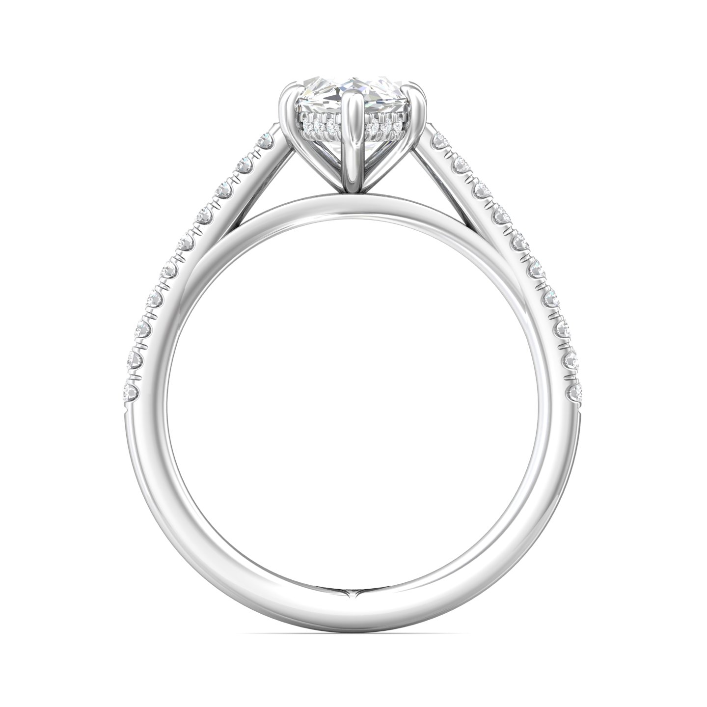14K White Gold Marquise Diamond Engagement Ring