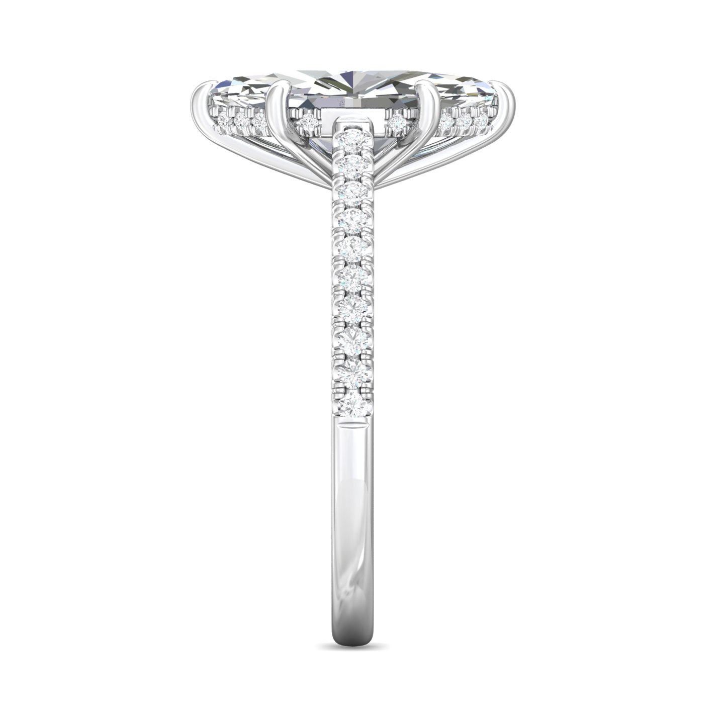 14K White Gold Marquise Diamond Engagement Ring
