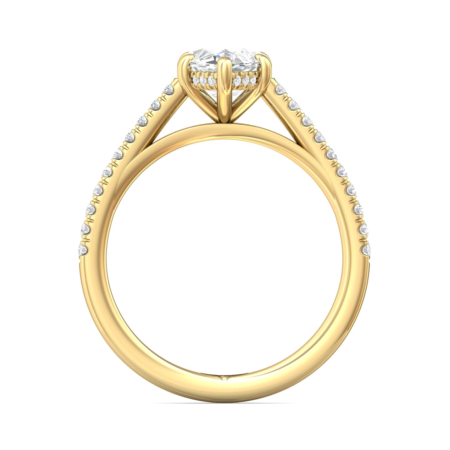 14K Yellow Gold Marquise Diamond Engagement Ring