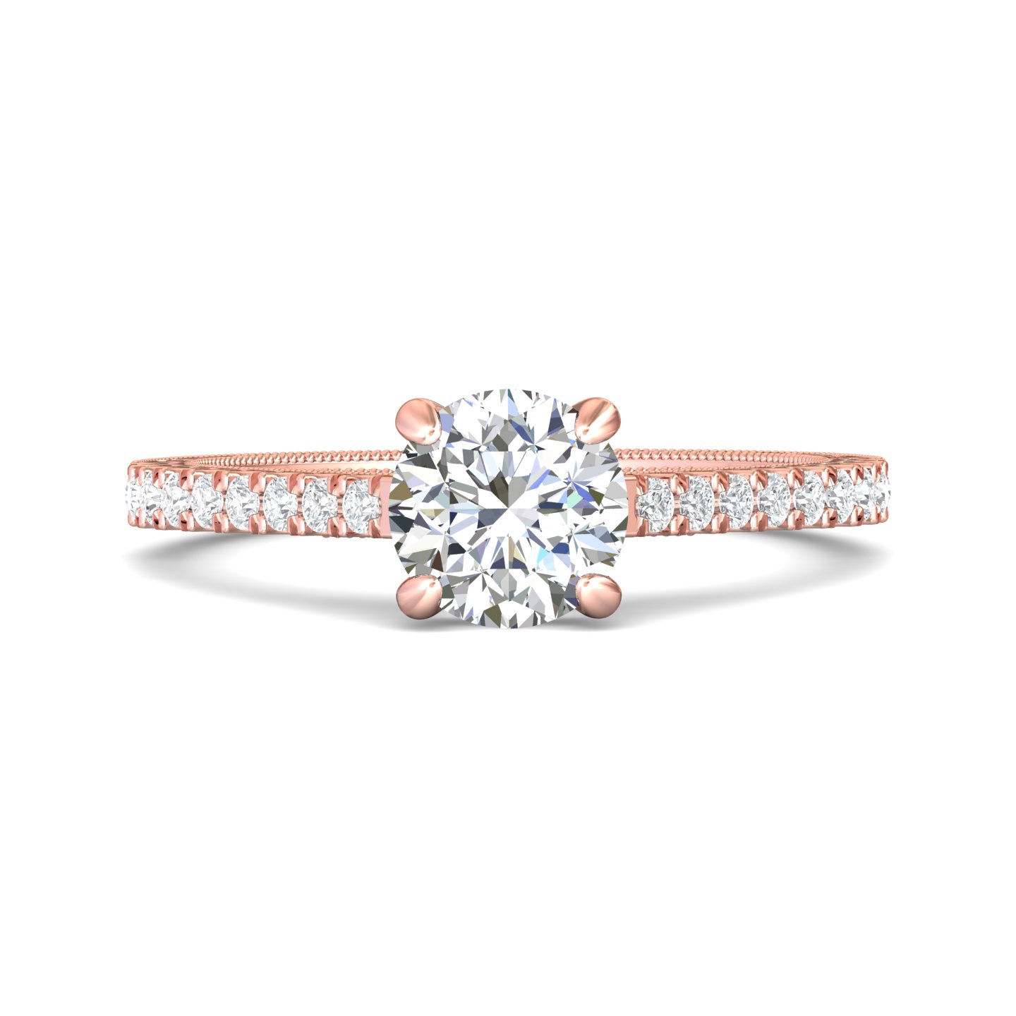 18k white gold round diamond engagement ring
