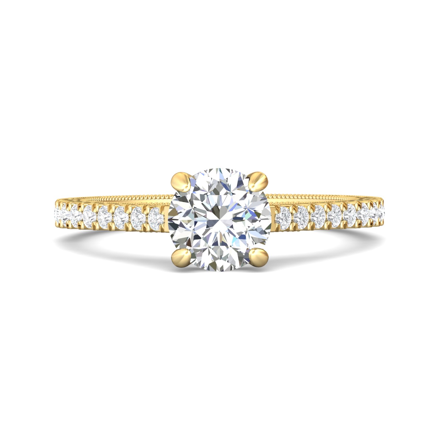18k white gold round diamond engagement ring