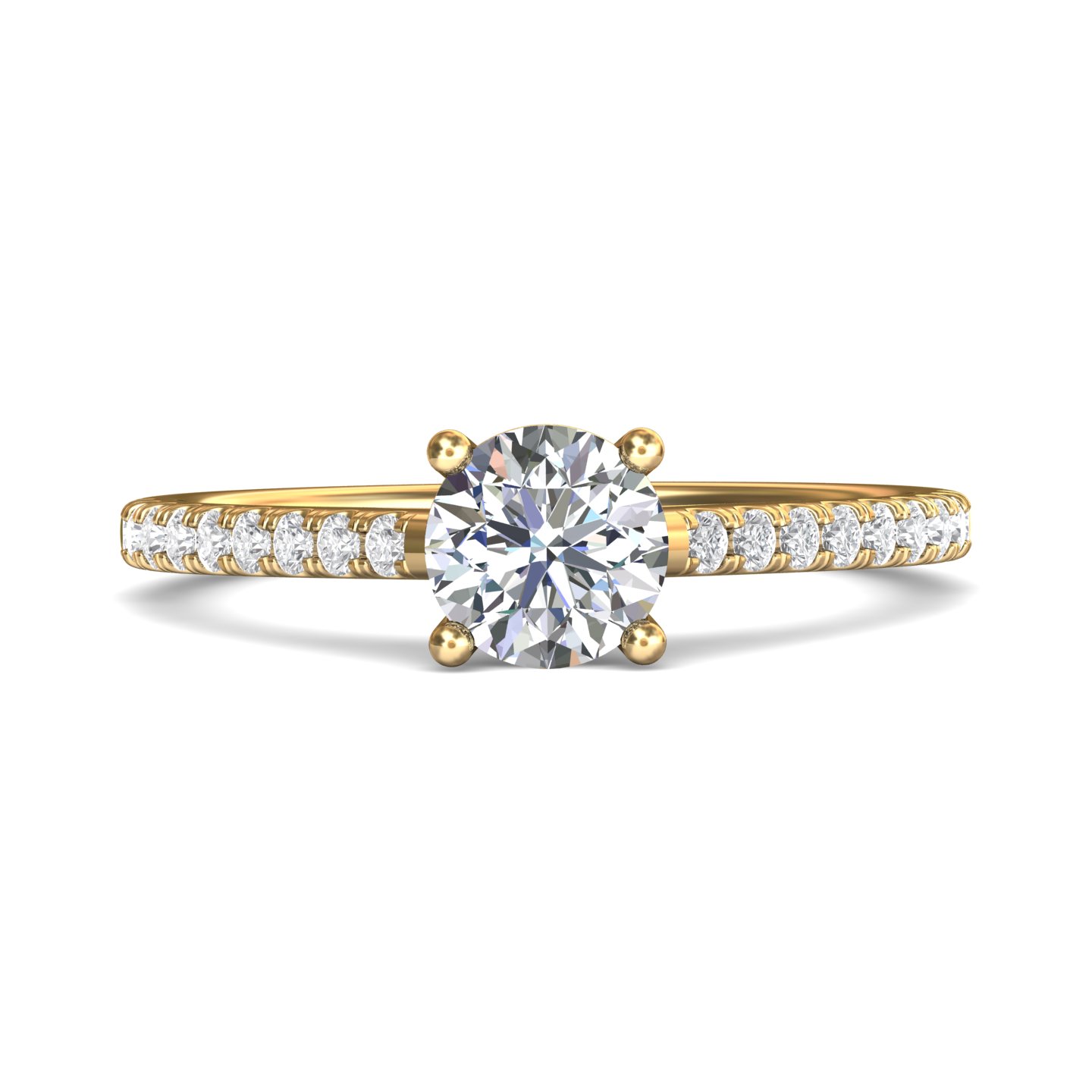 14k white gold cushion diamond engagement ring