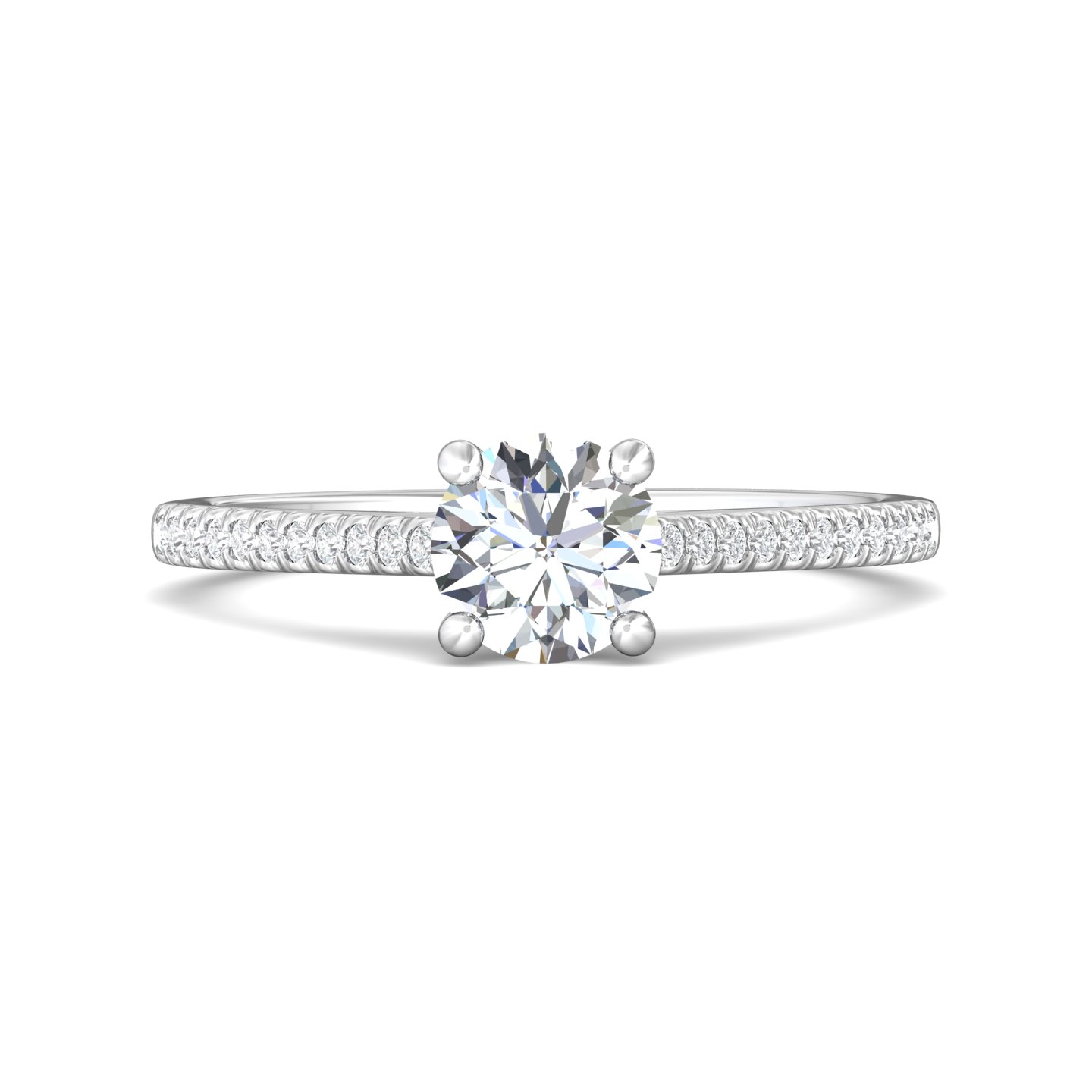 14k yellow gold round diamond engagement ring