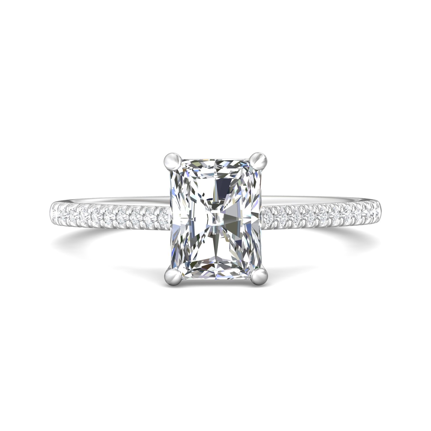 14K White Gold Radiant Diamond Engagement Ring